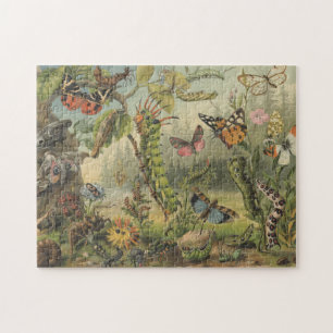 Puzzle Colorful Vintage Insect Illustration