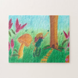 Puzzle Colorida acuarela de hadas bendiciendo una casa de