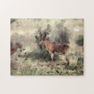 Puzzle Colorida acuarela Resumen Antelope salvaje pintado