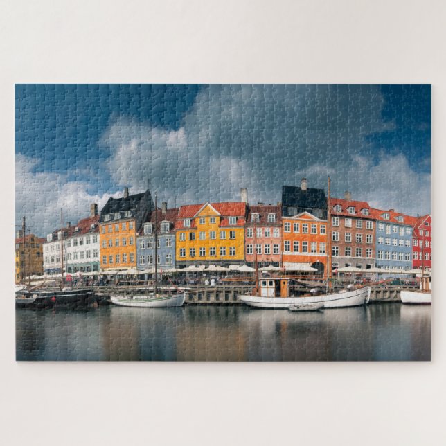 Puzzle Colorida costa de Nyhavn en Copenhague Dinamarca (Horizontal)