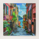 Puzzle Colorida costa italiana escalona el encanto de Cin<br><div class="desc">Dé un paso en la vibrante belleza de la costa italiana con este rompecabezas que capta una estrecha escalera de piedra enmarcada por edificios coloridos y exuberantes macetas. Inspirado por el encanto de Cinque Terre, la escena nos lleva desde los balcones floridos y las ventanas cerradas hacia un puerto azul...</div>