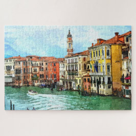 Puzzle Colorida escena del arte acuático Canal Grande de