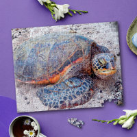 Colorida foto de una tortuga hawaiana honu con est