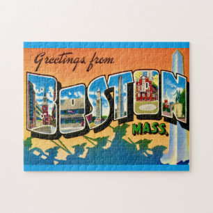 Puzzle Colorida postal de Boston 11x14