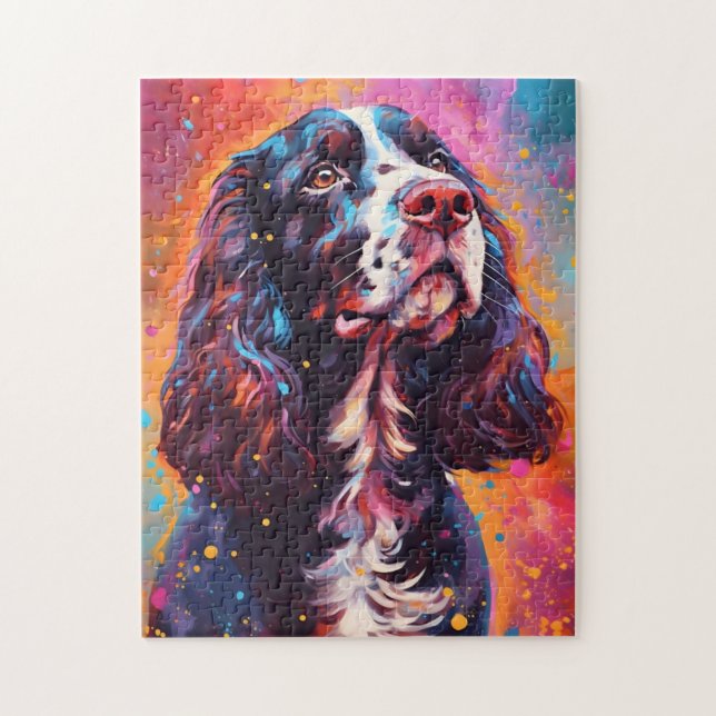 Puzzle Colorida Springer Spaniel inglesa (Vertical)