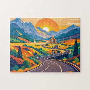 Puzzle Coloridas aventuras de viaje escénicas en la sinuo