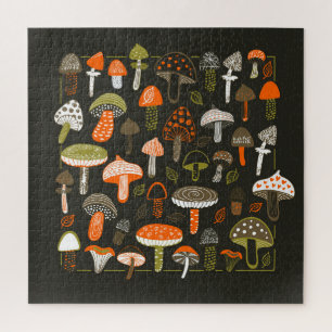 Puzzle Coloridas champiñones: colección de hadas