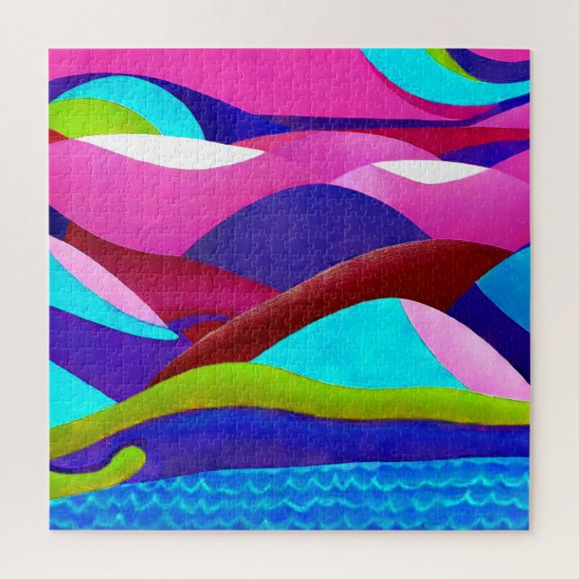 Puzzle Coloridas colinas oceánicas (Vertical)