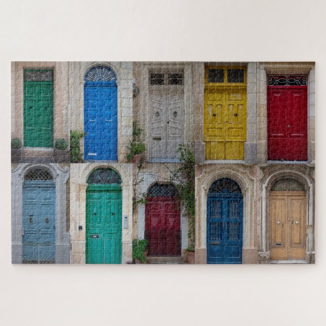 Puzzle Coloridas puertas delanteras en Malta (Horizontal)