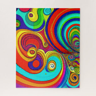 Puzzle Coloridas Y Groovy Arcoiris Swirls