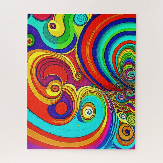 Puzzle Coloridas Y Groovy Arcoiris Swirls (Vertical)