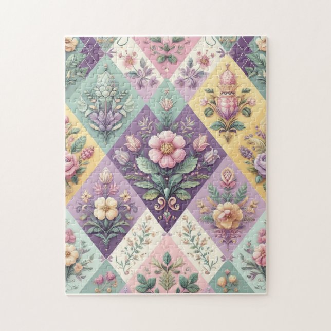 Puzzle Colorido argyle pastel Pascua/Primavera (Vertical)