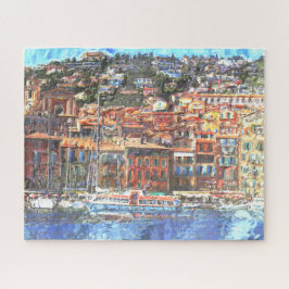 Puzzle Colorido arte de Aquarelle en la costa de la Rivie