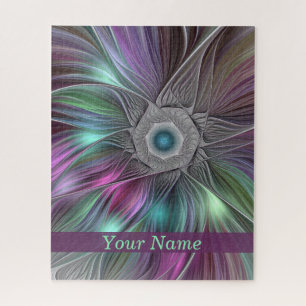 Puzzle Colorido Big Flower Resumen nombre fractal trippy