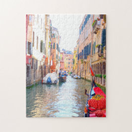 Puzzle Colorido Canal de Venecia y gondola, Venecia Itali