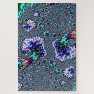 Puzzle Colorido Espiral Groovy Abstracto Fractal Jig