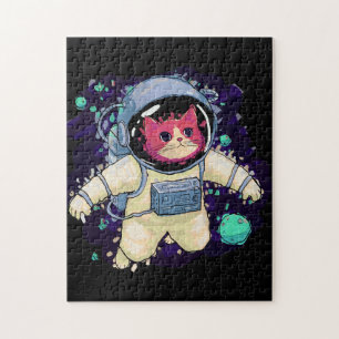 Puzzle Colorido gato astronauta