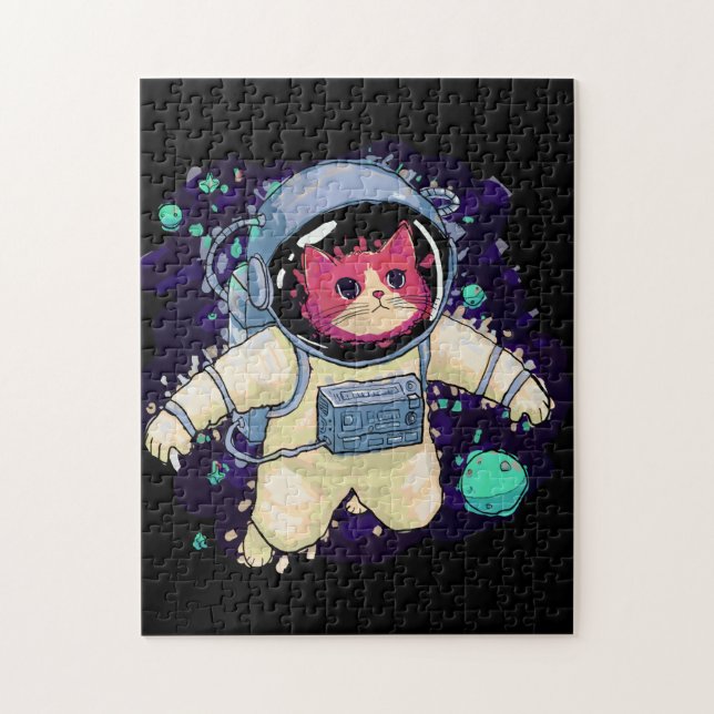 Puzzle Colorido gato astronauta (Vertical)