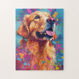 Puzzle Colorido Golden Retriever