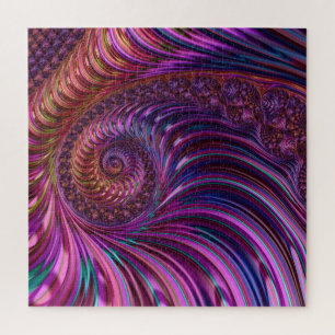 Puzzle Colorido Groovy Trippy Funky Spiral Fractal Art