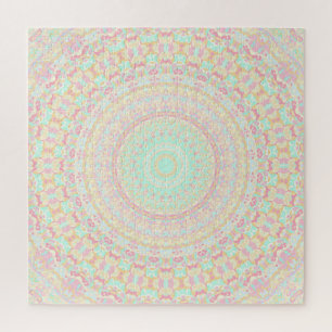 Puzzle Colorido Mandala Boho Hippie Trippy Groovy Pastel