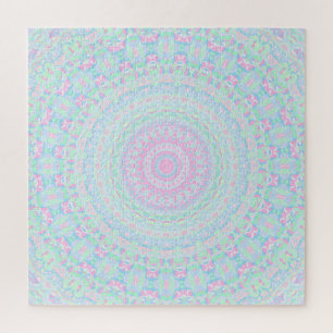Puzzle Colorido Mandala Retro Hippie Trippy Pastel