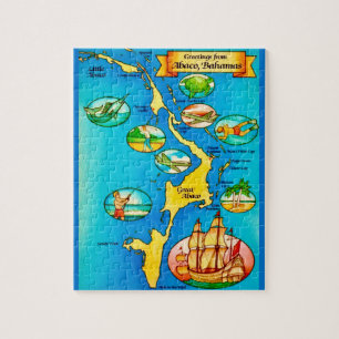 Puzzle Colorido mapa de las islas Abacos