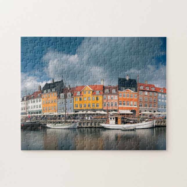 Puzzle Colorido Nyhavn Waterfront Copenhagen Dinamarca (Horizontal)