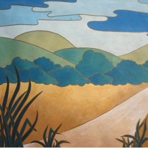 Puzzle colorido paisaje abstracto contemporáneo