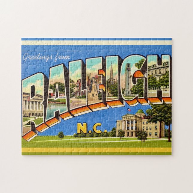 Puzzle Colorido Raleigh NC 11x14  (Horizontal)