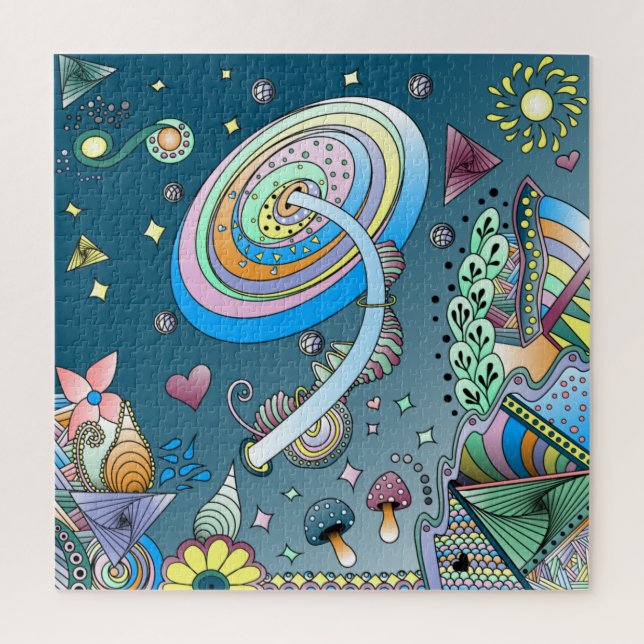 Puzzle Colorido Resumen Divertido Brillante Arte Original (Vertical)