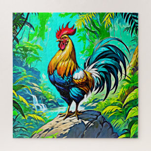 Puzzle Colorido Rooster