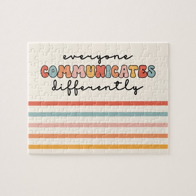 Puzzle Colorido, todos se comunican de forma diferente (Horizontal)