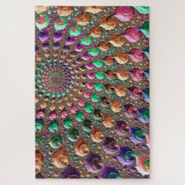 Puzzle Colorido Trippy Groovy Vibrante Espiral de arte fr