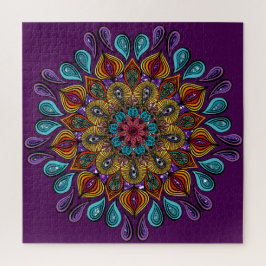 Puzzle Colorido y moderno Mandala Trippy Psychedelic Hipp