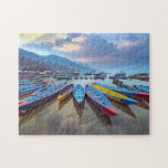 Puzzle Coloridos barcos de madera Phewa Lake Nepal Travel<br><div class="desc">Este diseño temático de viajes presenta coloridos botes de madera en el lago Phewa en Nepal. Viaje en aventuras,  lago,  Nepal,  exterior,  campo,  monumento turístico,  naturaleza,  paisaje,  regalos,  rompecabezas,  rompecabezas,  rompecabezas,  rompecabezas,  diversión,  juegos,  paisajes,  barcos,  turismo,  vacaciones,  transporte tradicional,  paisaje,  reflexión,  tranquilidad.</div>