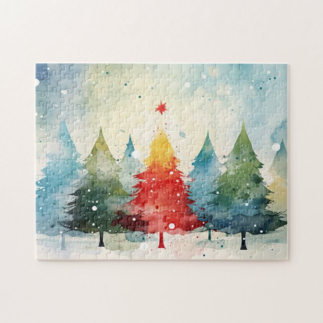Puzzle Coloridos Navidades de Pinos Trees (Horizontal)