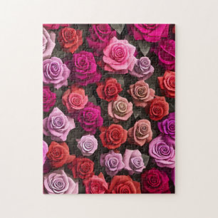 Puzzle Coloridos Rosas de colores variados