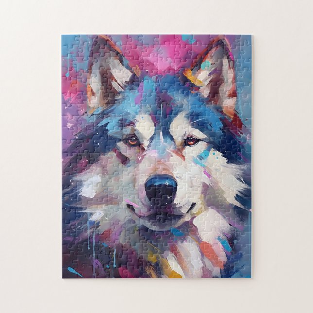 Puzzle Colorous Husky (Vertical)