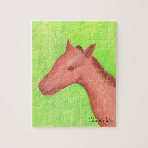 Puzzle Colt Pony Horse en la pintura acuarela, rompecabez