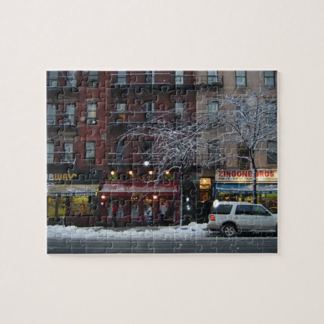 Puzzle Columbus Avenue Upper West Side New York Snow NYC (Horizontal)