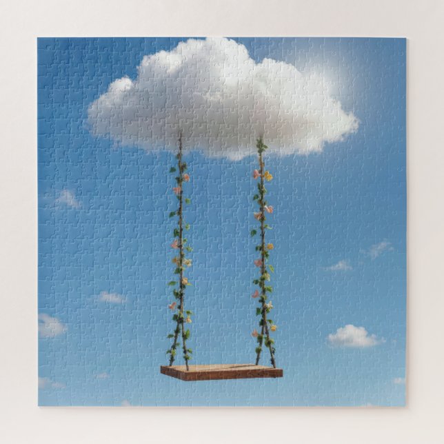 Puzzle Columpio Colgando de una Nube Cúmulus (Vertical)