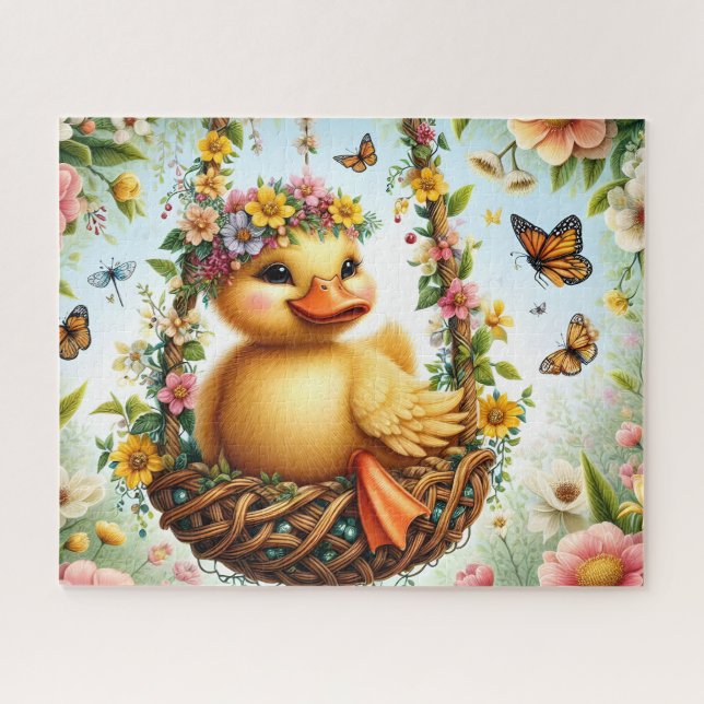 Puzzle Columpio de Nido de Patito Floral (Horizontal)