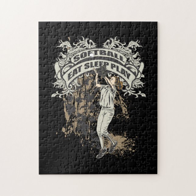 Puzzle Coma, duerma, juegue al softball (Vertical)