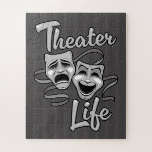 Puzzle Comedia de la vida en teatro y máscaras de tragedi