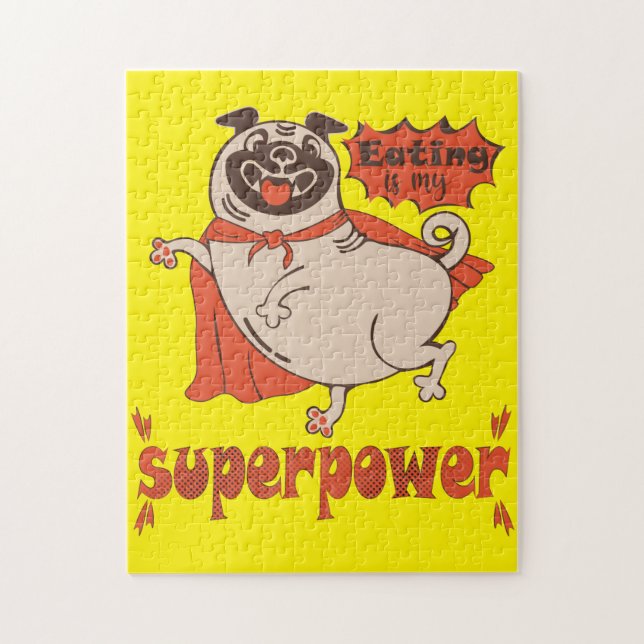 Puzzle Comer es mi sobrenombre rojo cloak pug estilo cómi (Vertical)