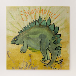 Puzzle Cómic de dinosaurios de Stegosaurus prehistórico