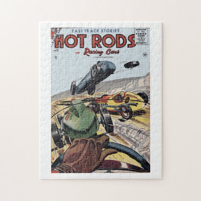 Puzzle Cómic de Hot Rods & Carreras Cars, 1956 (Vertical)