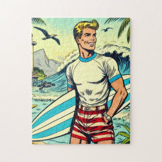 Puzzle Comics De Surf De Retro Beach