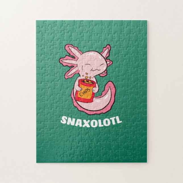 Puzzle Comida Cute Axolotl Lover Snaxolotl Kawaii Axolotl (Vertical)